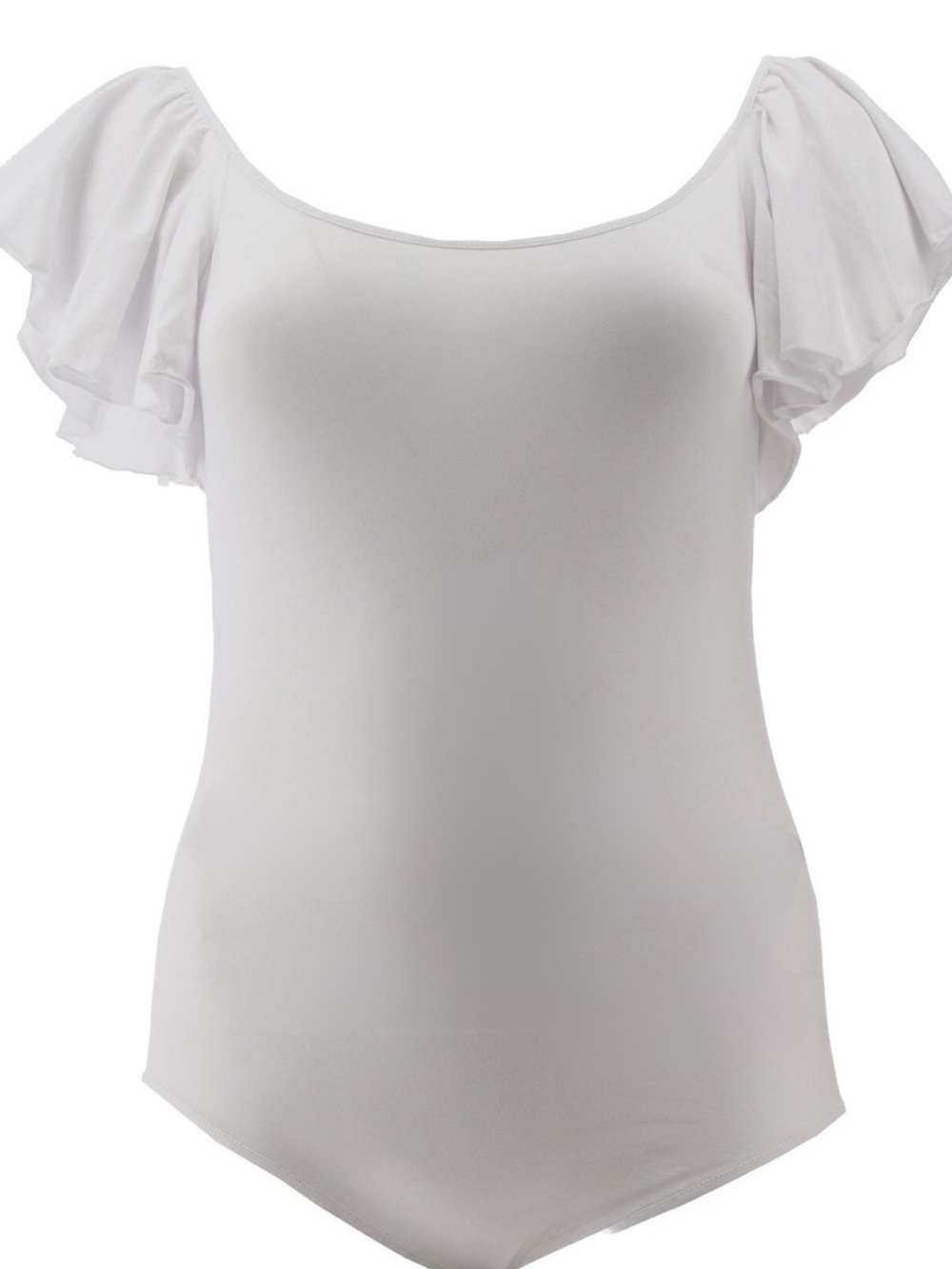 Eden & Ivy White Ruffle Sleeve Bodysuit Sz 1x